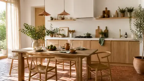 Intérieur lumineux ouvert sur le jardin
