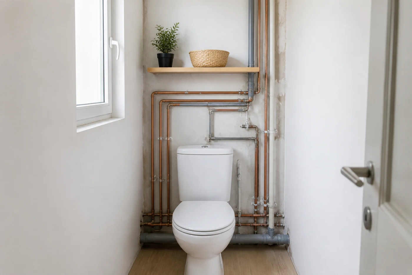 Comment cacher des tuyaux apparents dans les toilettes