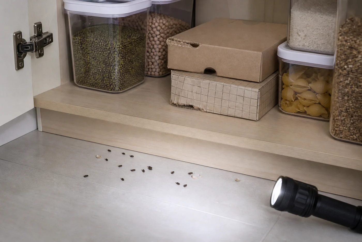 Indices de passage d une souris dans un placard de cuisine