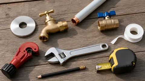 Matériel et outils pour installer un robinet extérieur