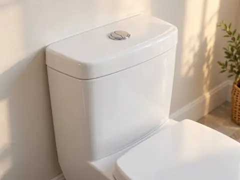 Réservoir de chasse d'un WC placé contre le mur arrière